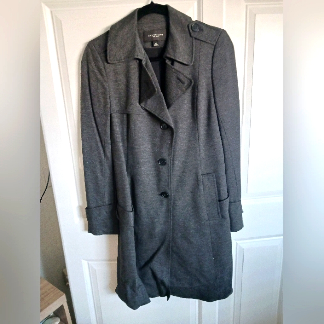 Ann Taylor Size Xs Grey Trench Coat